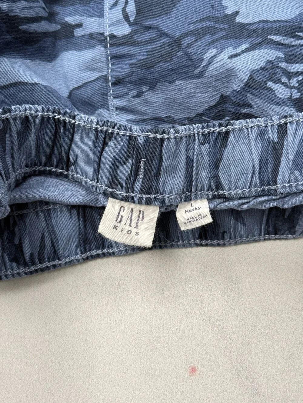 GAP Kids Camouflage Jogger Pants Blue Camo - Boys L Husky